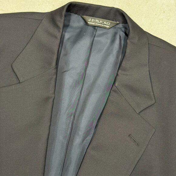 Harry Rosen Samuelsohn Blazer 110's Wool Sport Coat Navy Blue Metal Buttons 42T - Picture 5 of 9